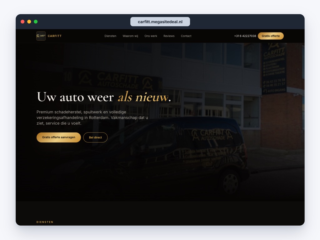 Voorbeeldontwerp, niet in opdracht: Carfitt Autoschade
