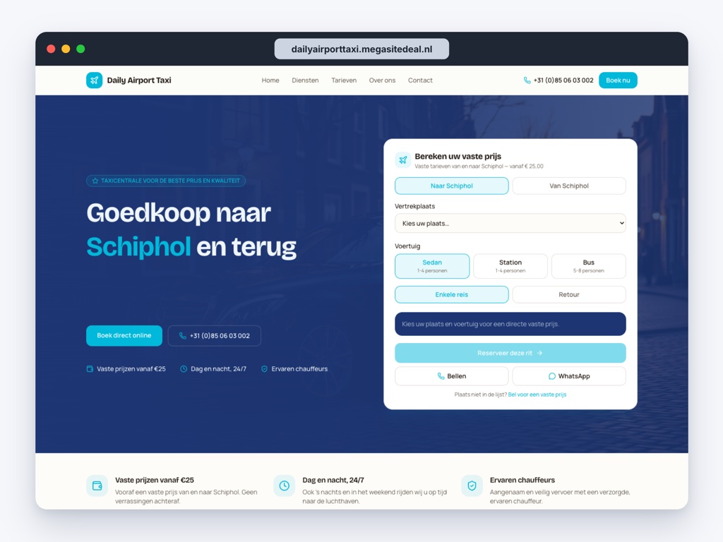 Voorbeeldontwerp, niet in opdracht: Daily Airport Taxi